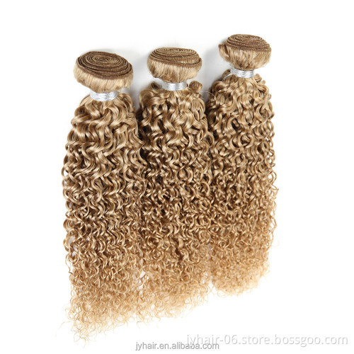 Original Brazilian Human Hair Weaves Janet Collection Curly Blonde Hair Kinky Bulk